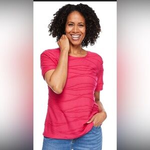 Women's Pink Textured Top
